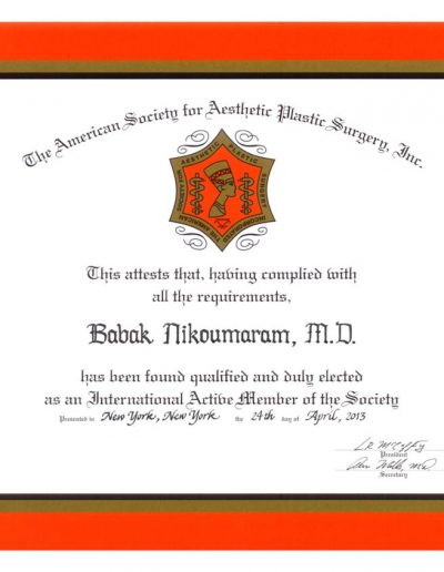 certificate ASAPS