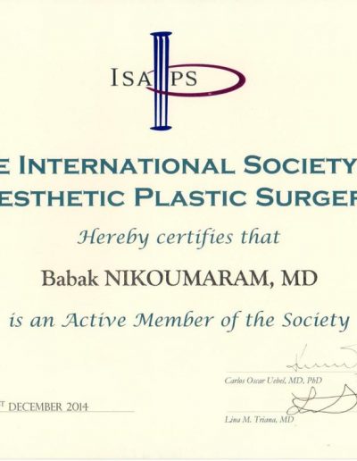 certificate ISAPS